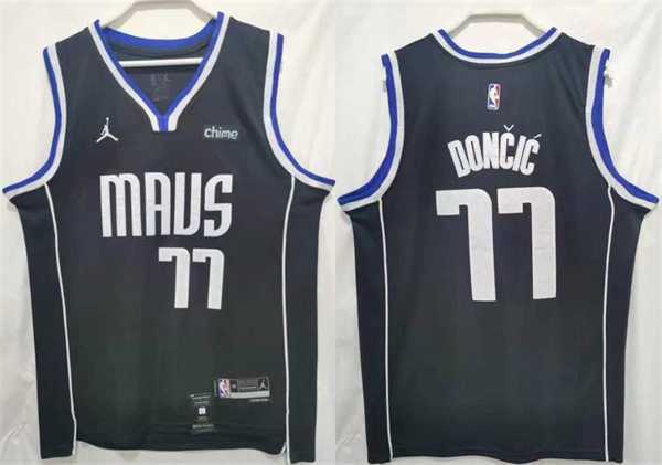 Men%27s Dallas Mavericks #77 Luka Doncic Black Stitched Jersey->golden state warriors->NBA Jersey